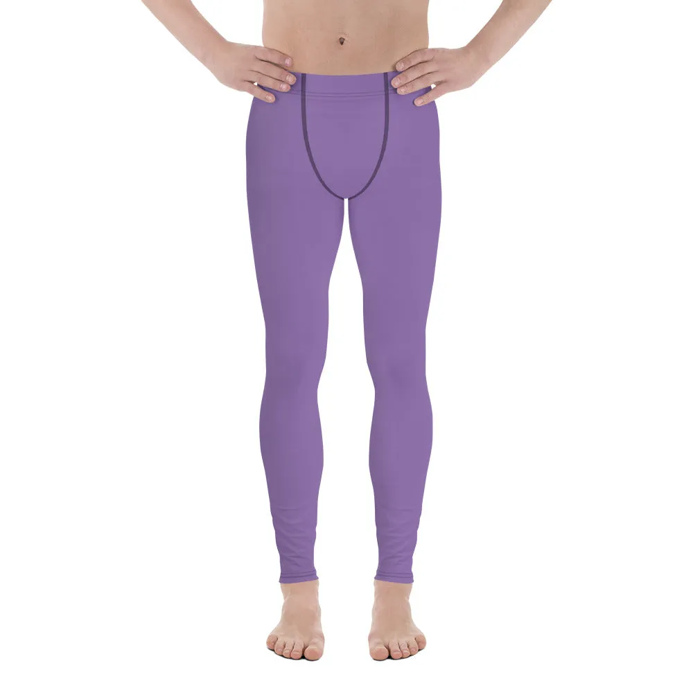 Purple Solid Color Best Meggings, Premium Designer Men's Leggings Men Tights Pants -Made in USA/EU