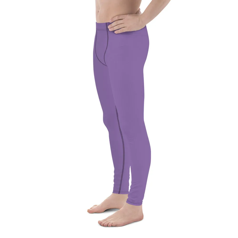 Purple Solid Color Best Meggings, Premium Designer Men's Leggings Men Tights Pants -Made in USA/EU