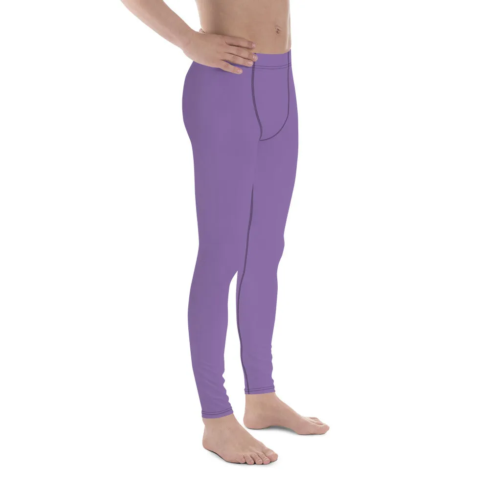 Purple Solid Color Best Meggings, Premium Designer Men's Leggings Men Tights Pants -Made in USA/EU