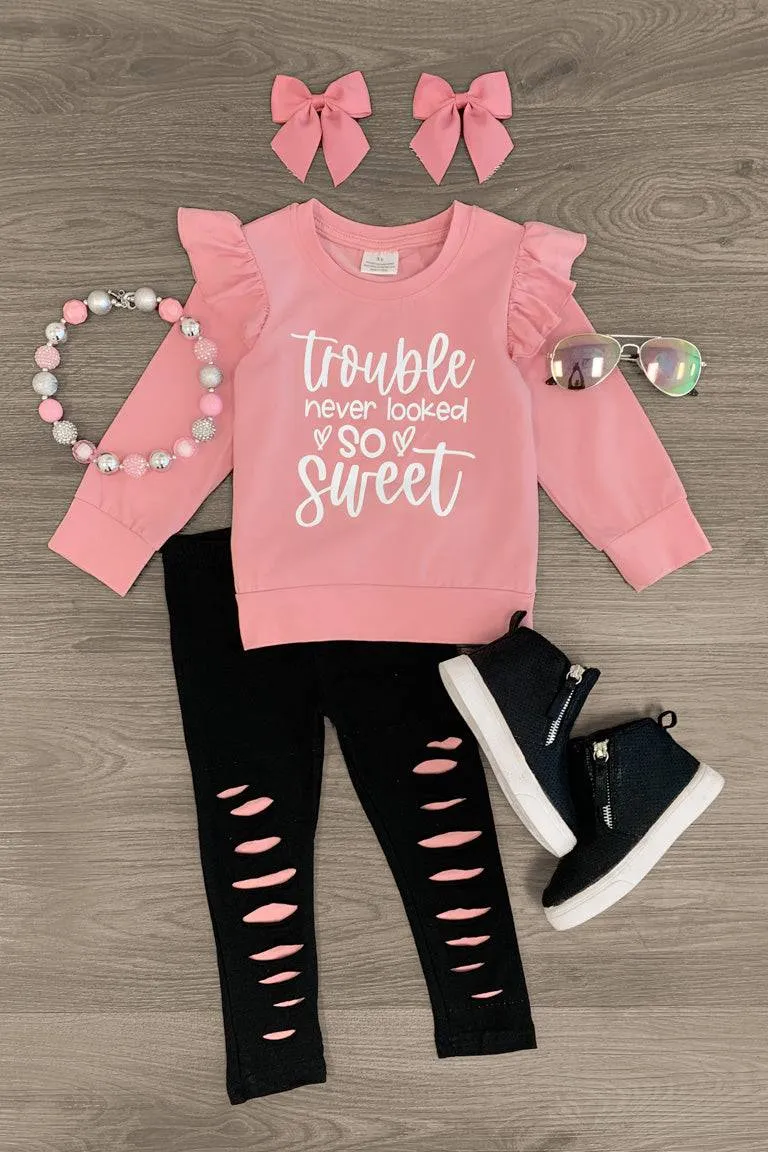 "Trouble Never Looked So Sweet" Legging Set