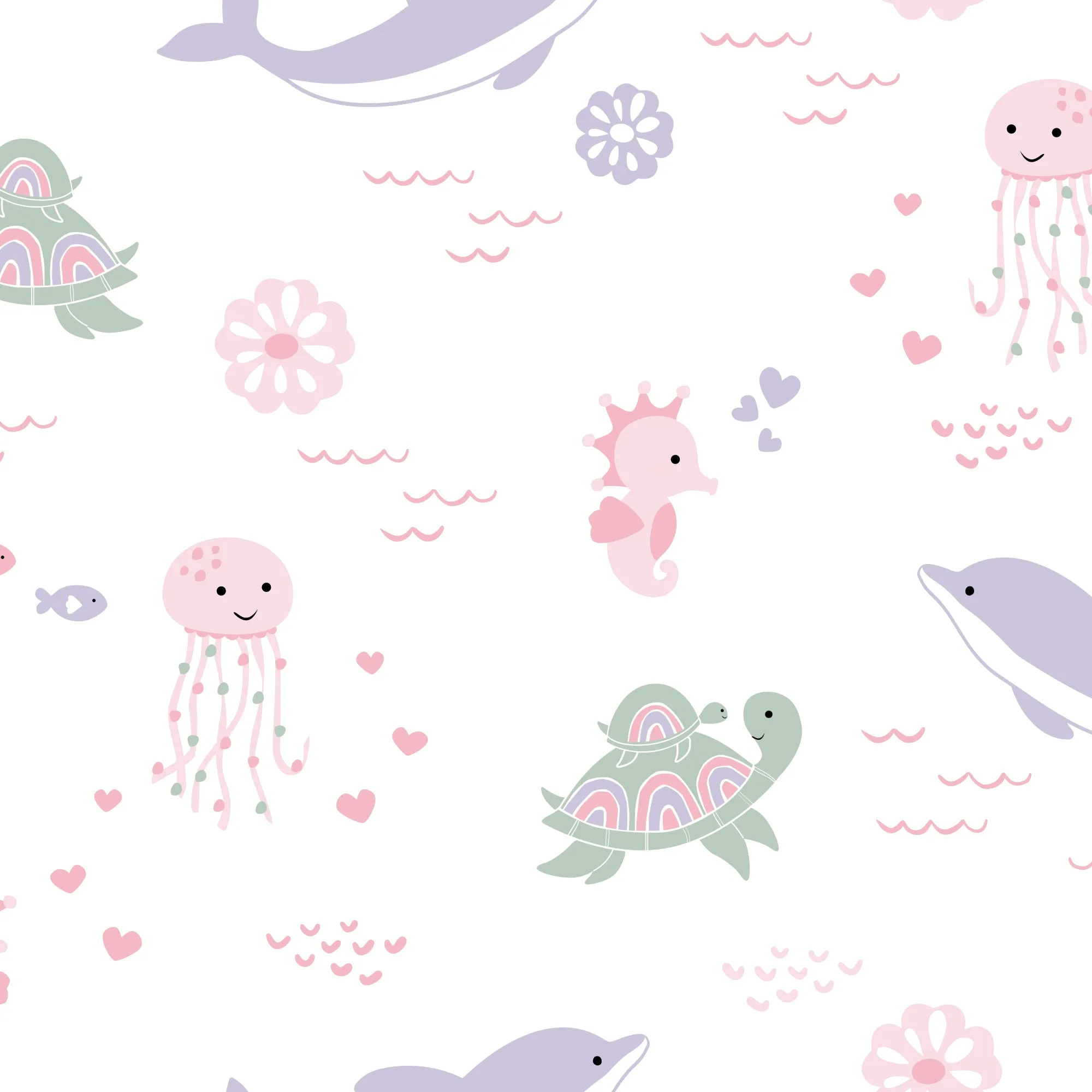 Sea Dreams Cotton Fitted Crib Sheet