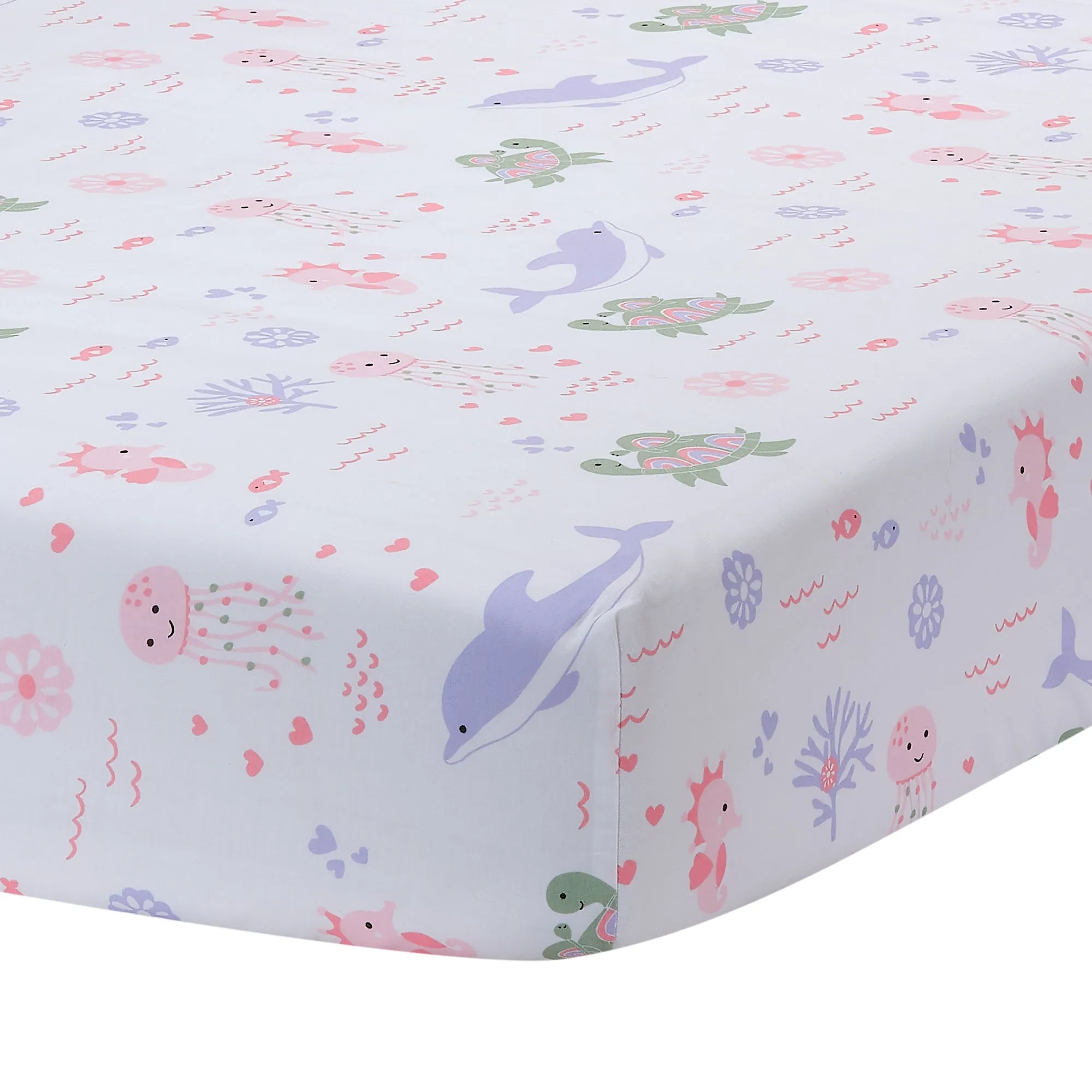 Sea Dreams Cotton Fitted Crib Sheet