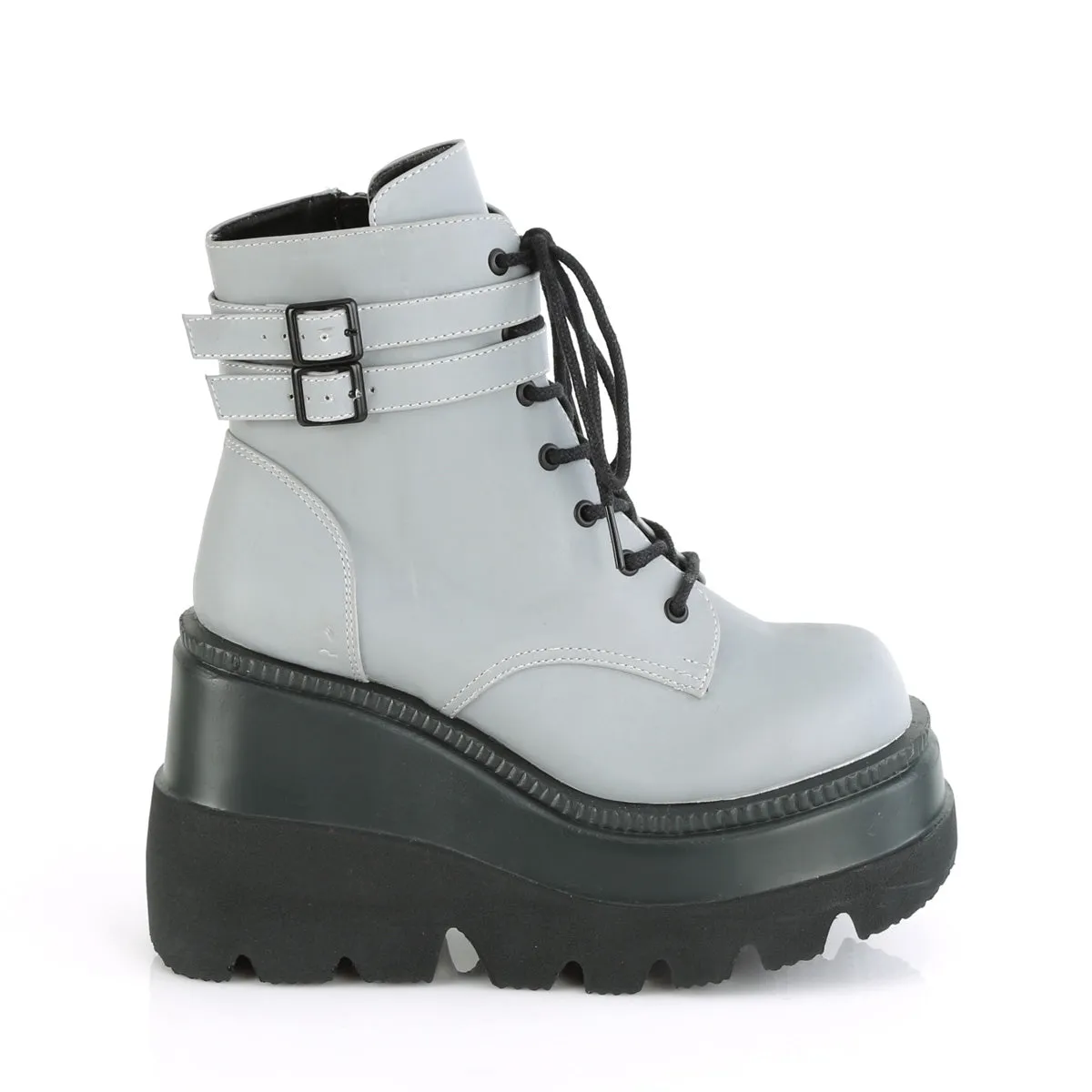 Shaker-52 Wedge Platform Boots Grey Reflective