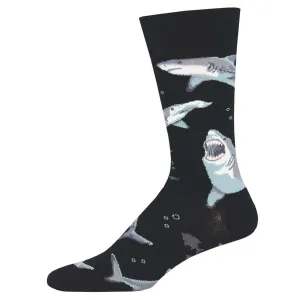 Shark Chums (Black) Crew Socks L/XL