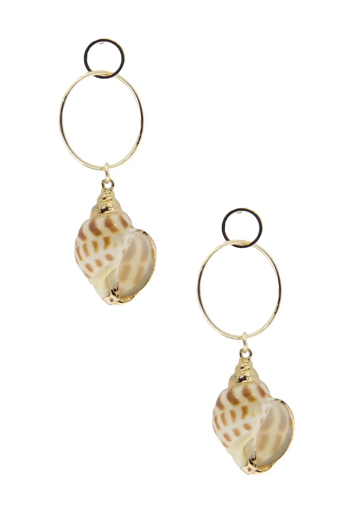 Shell Gold Hoop Earrings