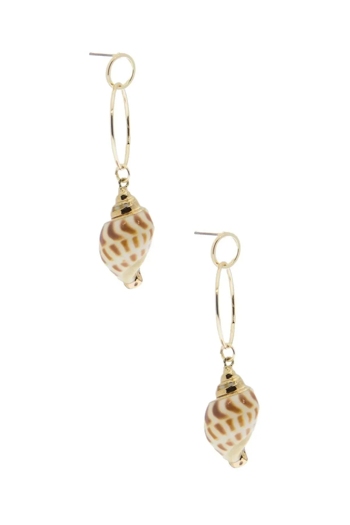 Shell Gold Hoop Earrings