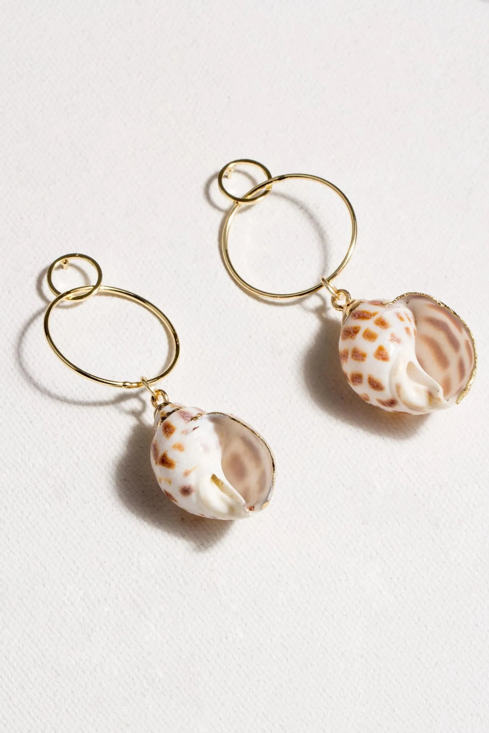 Shell Gold Hoop Earrings