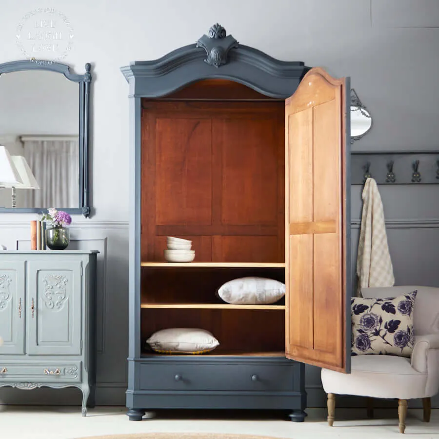 Single Door Mirrored French Armoire