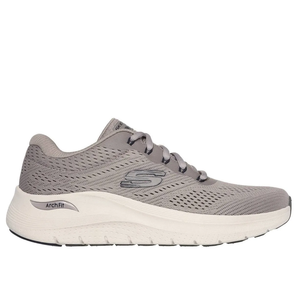 Skechers 232700 Arch Fit 2.0 Mens Taupe Textile Vegan Lace Up Trainers