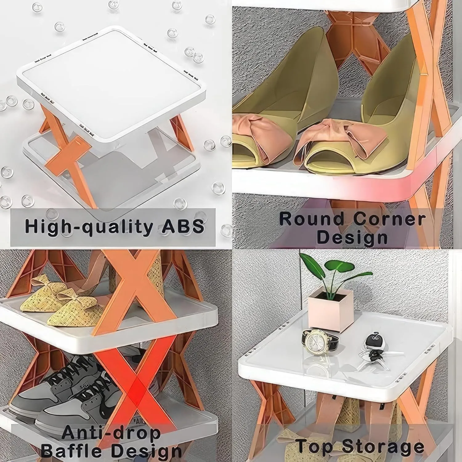 Smart Foldable Shoes Shelf 4 Tier Shoe Rack