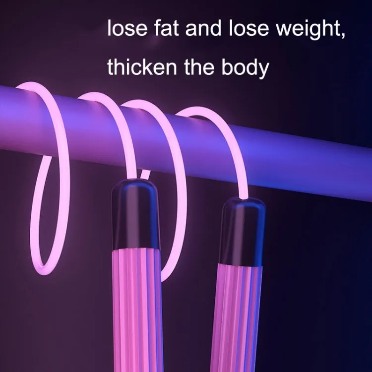 Sports Fitness LED Light Adjustable Skipping Rope(Pink)