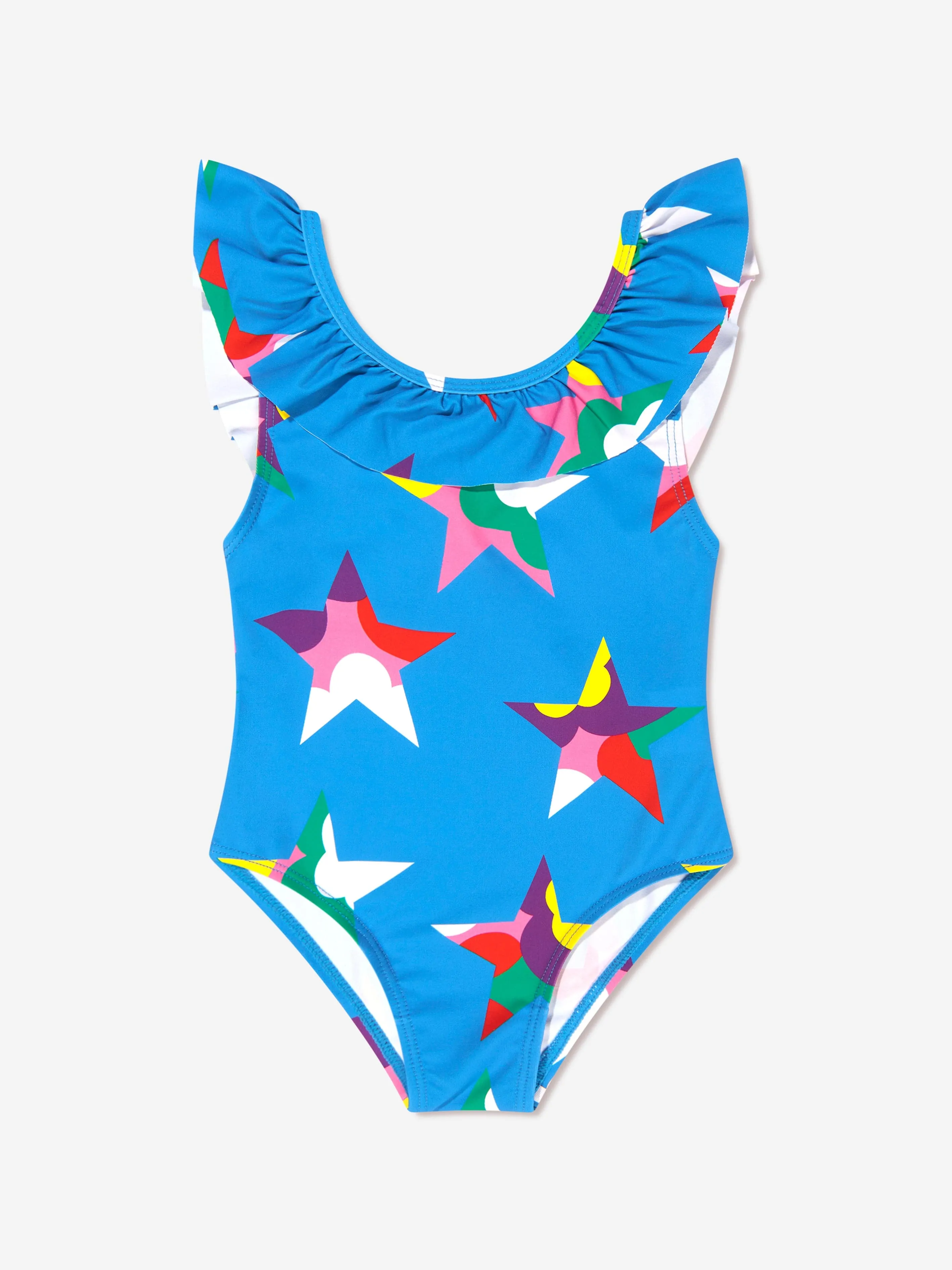 Stella McCartney Girls Star Print Swimming Costume in Blue