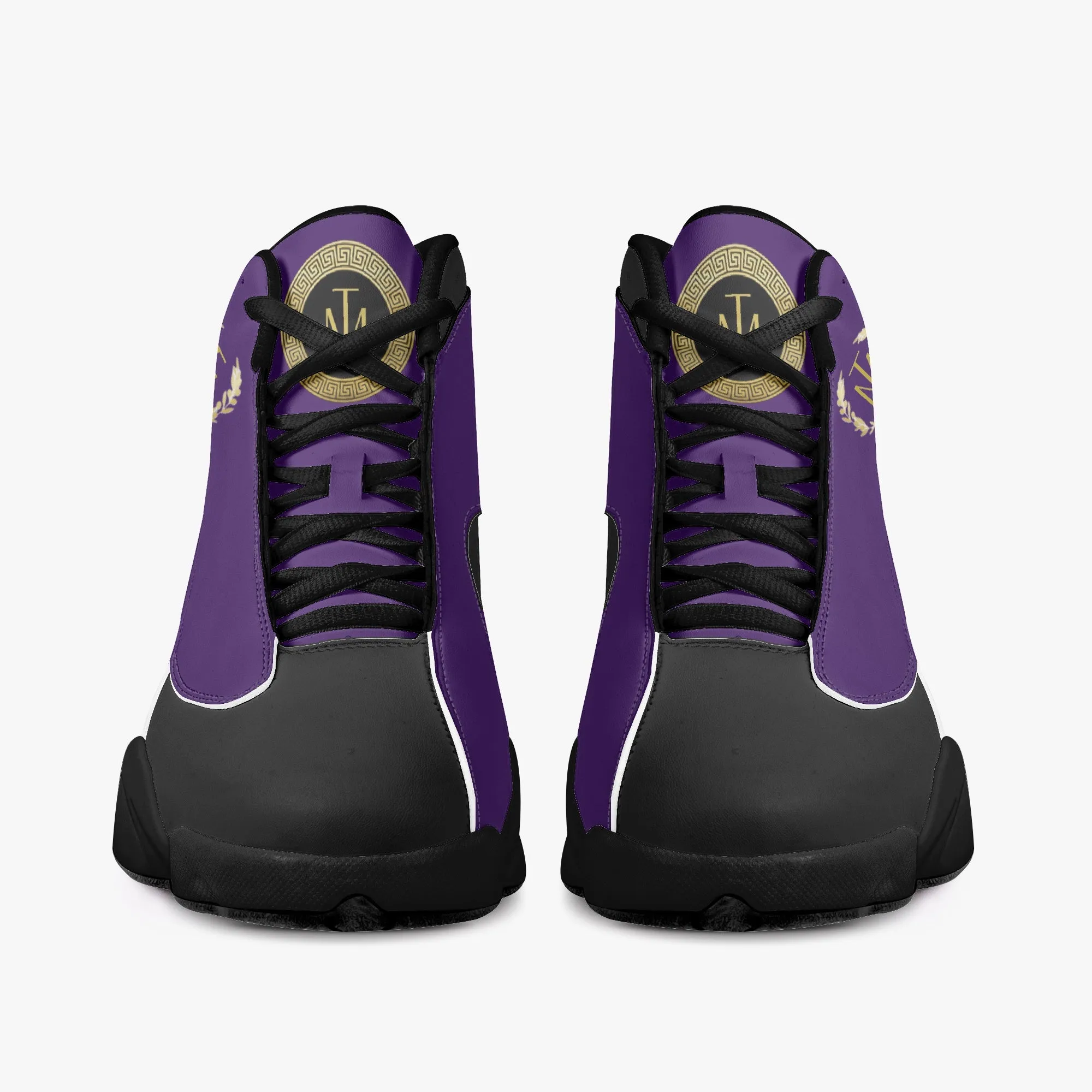 TM Purple & Black Sole High-Top Leather Basketball Sneakers (J-Edition)