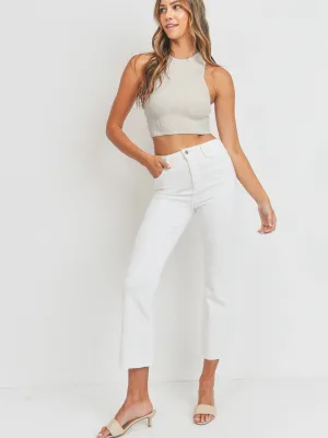 Tonal Crop Flare Optic White