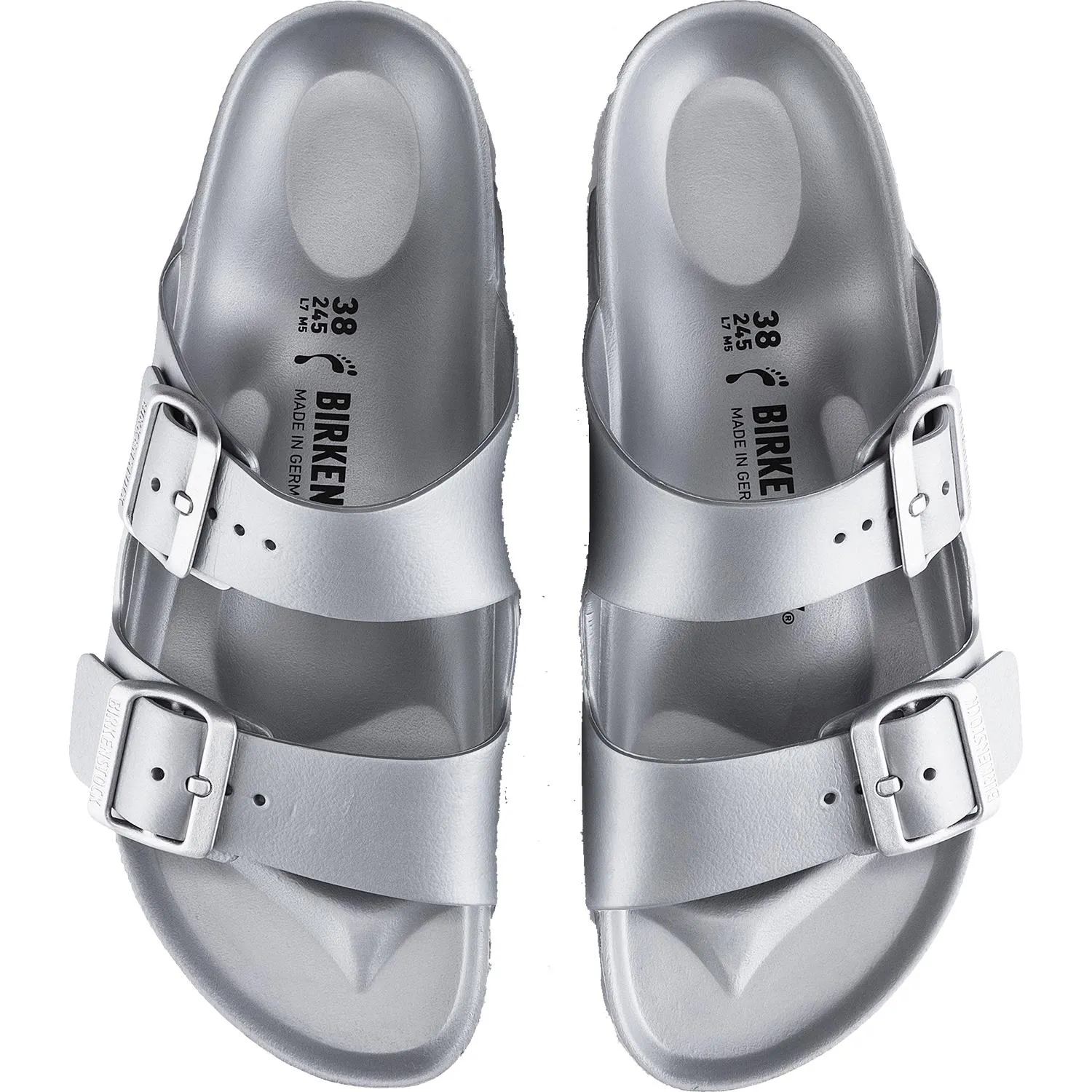 Unisex Birkenstock Arizona Essentials Metallic Silver EVA Synthetic