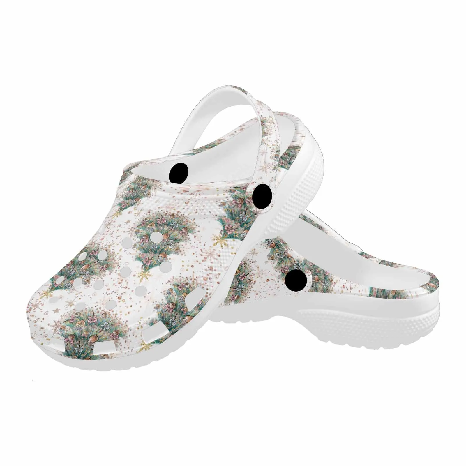 White Christmas 50  Custom Print Adults Clogs