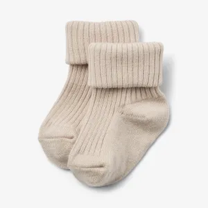 Wool Rib Socks Ziggy - offwhite